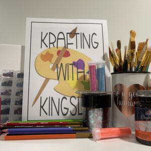 Krafting with kingsl poster with some brushes on the table