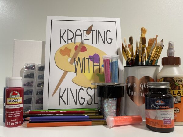 Krafting with kingsl poster with some brushes on the table