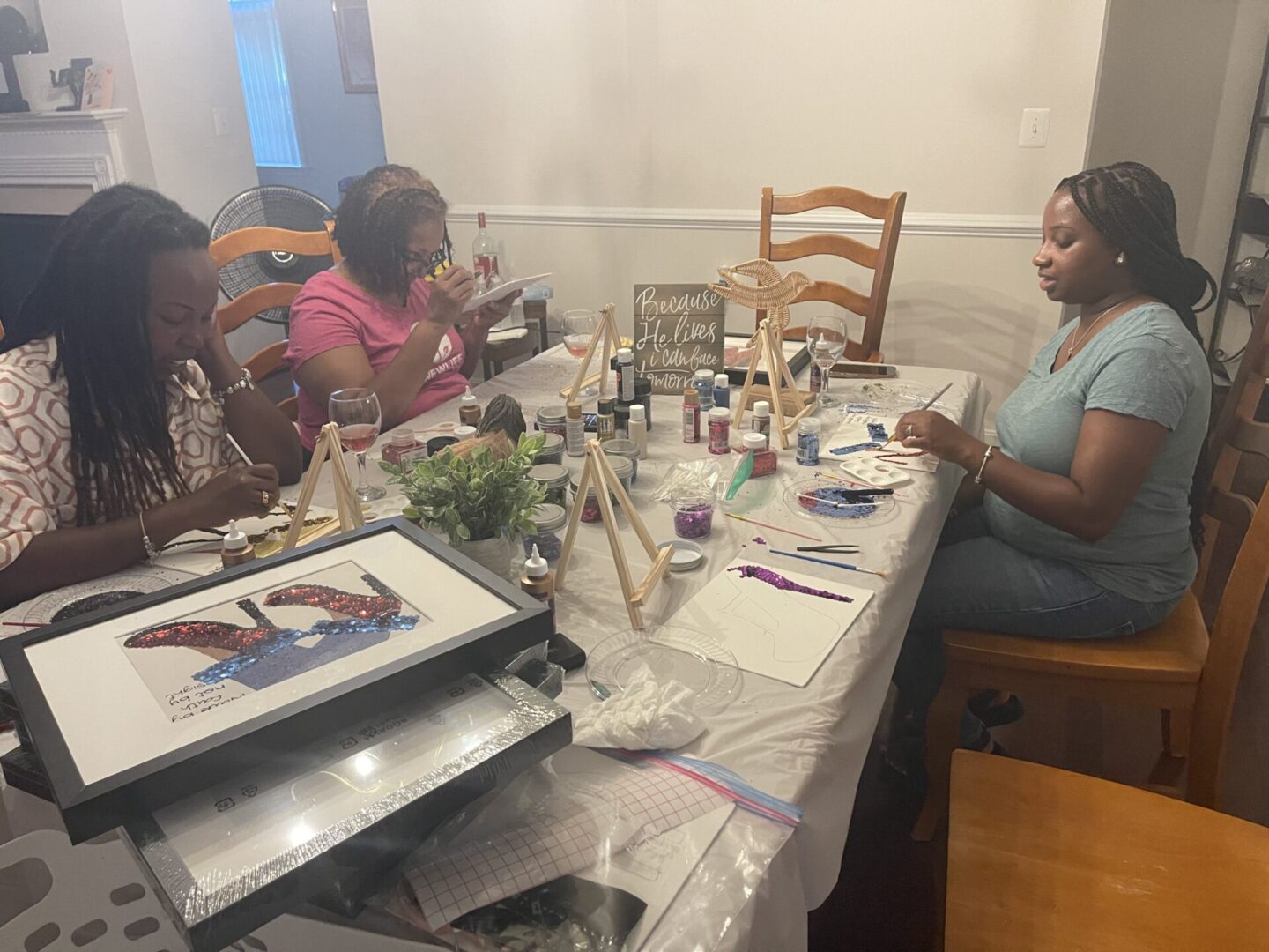 Two women enjoying a meal together at a dining table.